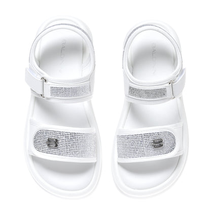 Sandale en lycra blanc avec strass
