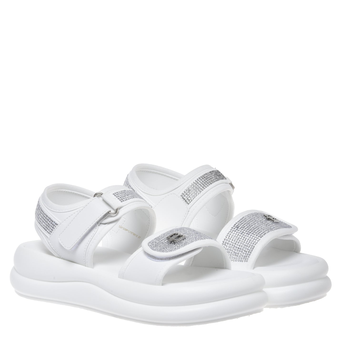 Sandale en lycra blanc avec strass
