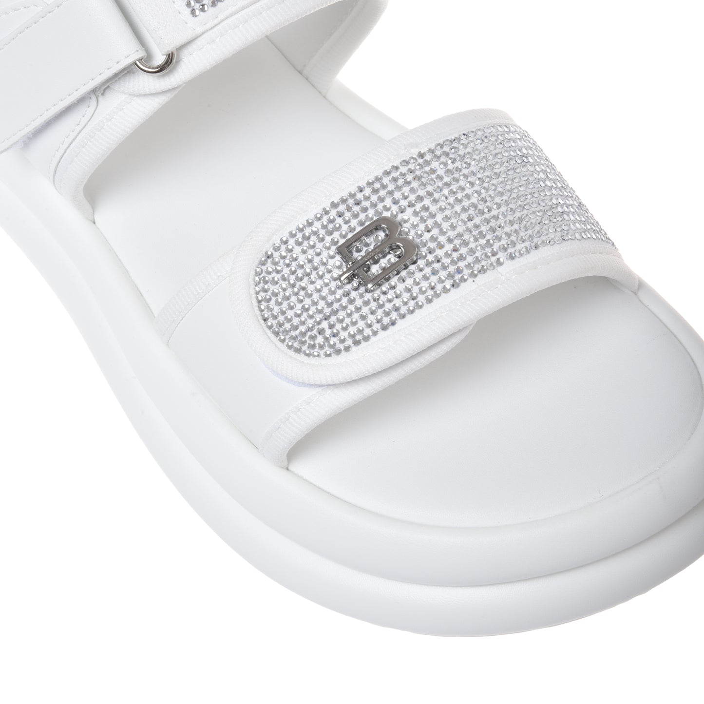 Sandale en lycra blanc avec strass