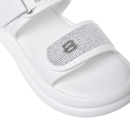 Sandale en lycra blanc avec strass