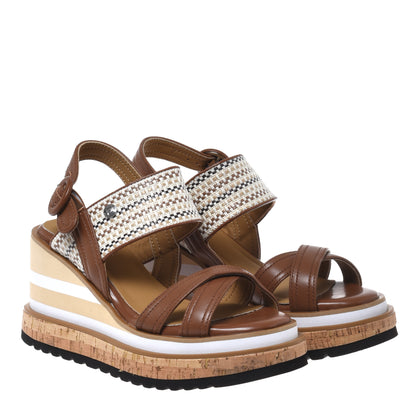 Sandale en nappa marron