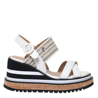 White nappa leather sandal