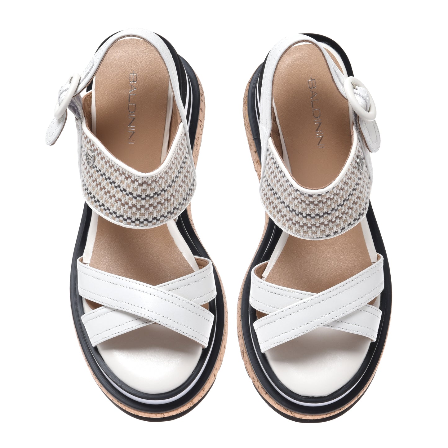 White nappa leather sandal