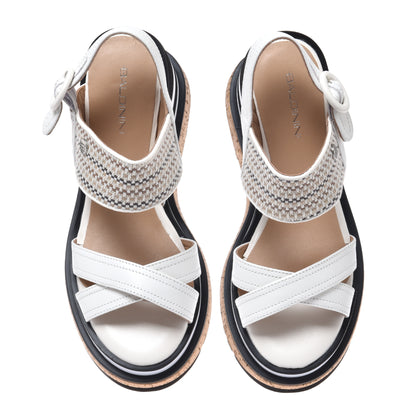 White nappa leather sandal