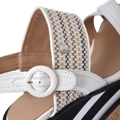 White nappa leather sandal