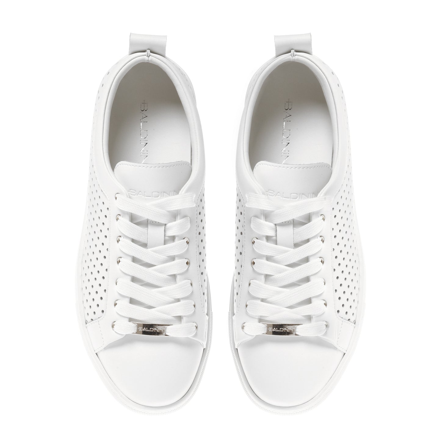 White perforated nappa leather sneaker