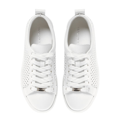 White perforated nappa leather sneaker