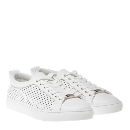 White perforated nappa leather sneaker