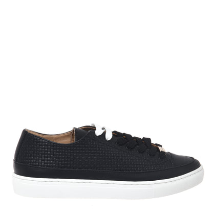 Black printed leather sneaker