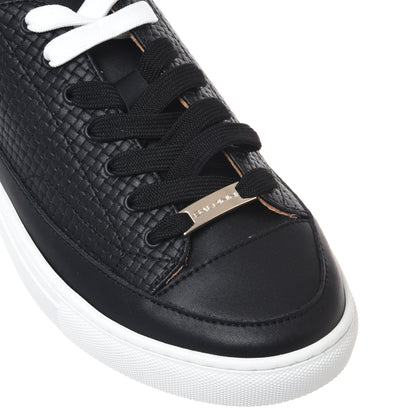 Black printed leather sneaker