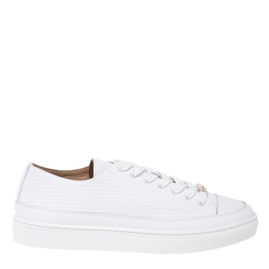 White printed leather sneaker