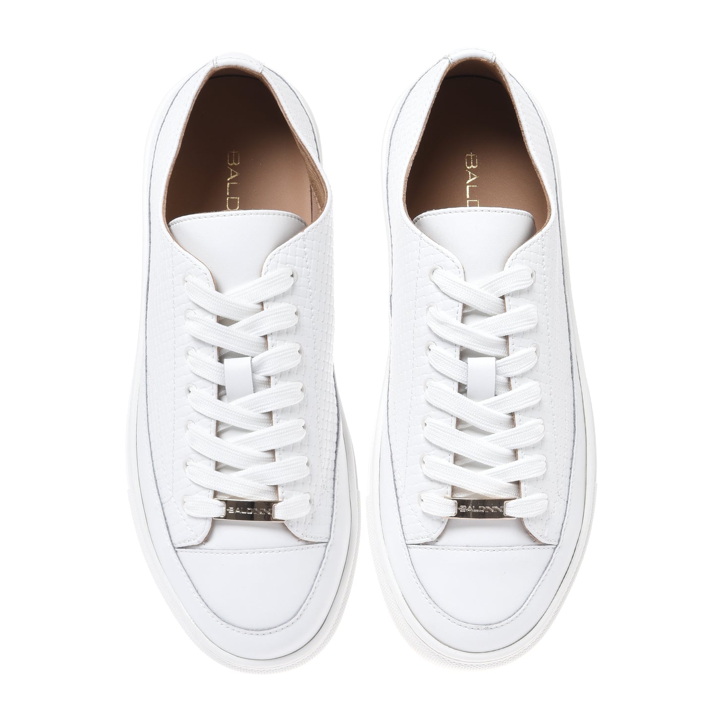 White printed leather sneaker