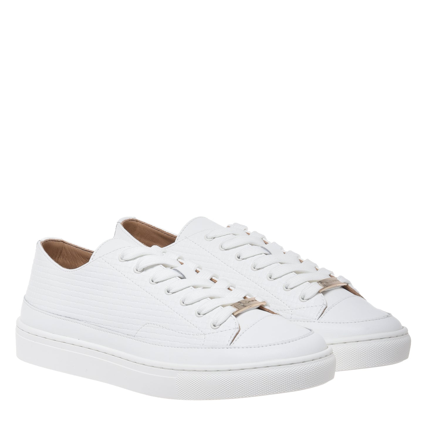 White printed leather sneaker