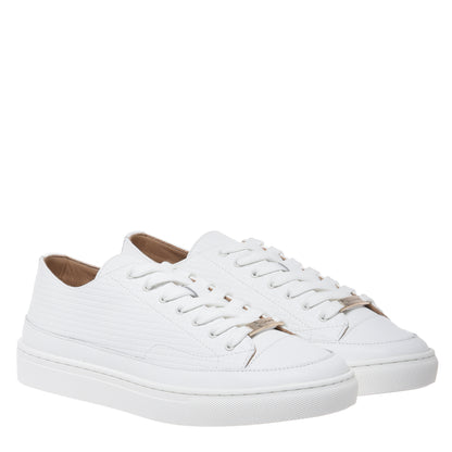 White printed leather sneaker