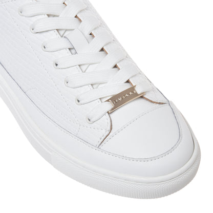White printed leather sneaker