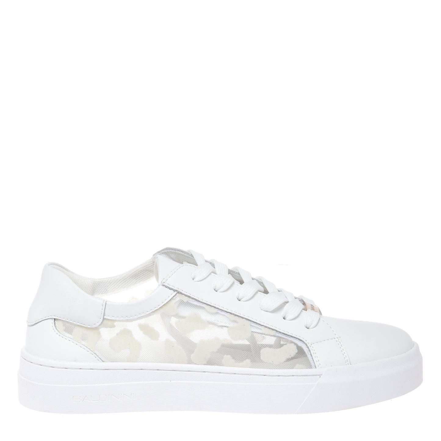 Sneaker en dentelle et cuir blanc
