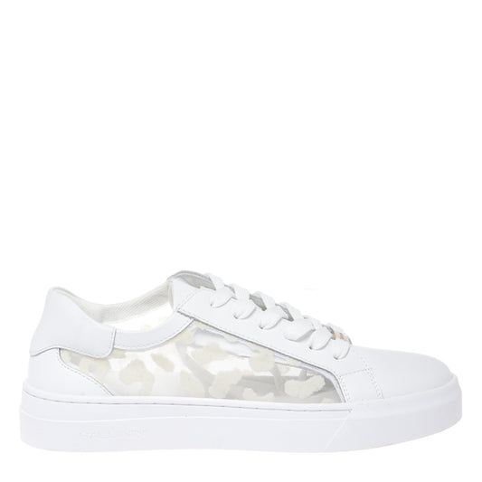 White lace and leather sneaker