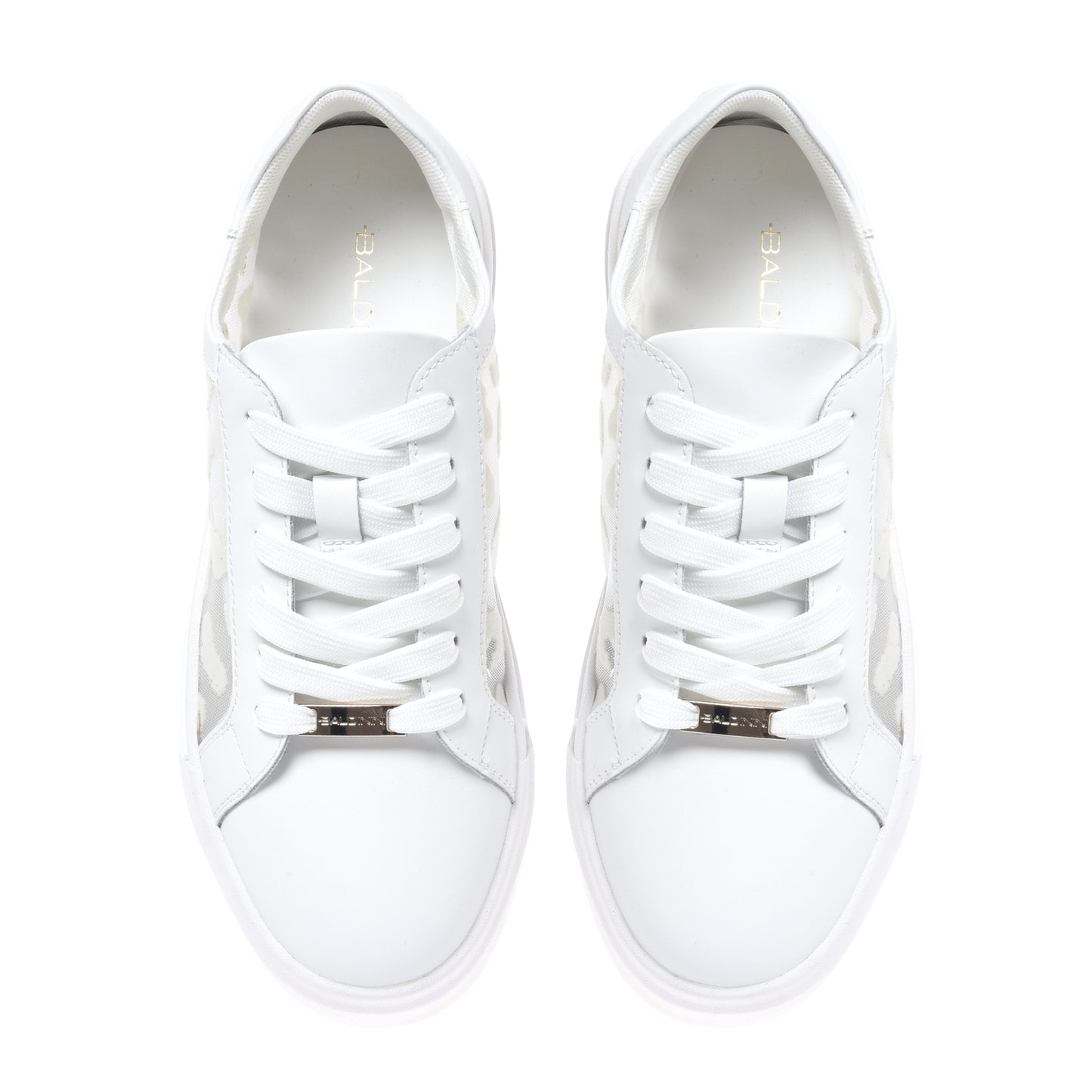 Sneaker en dentelle et cuir blanc