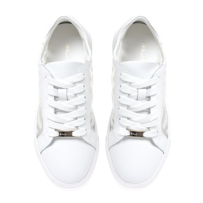 Sneaker en dentelle et cuir blanc