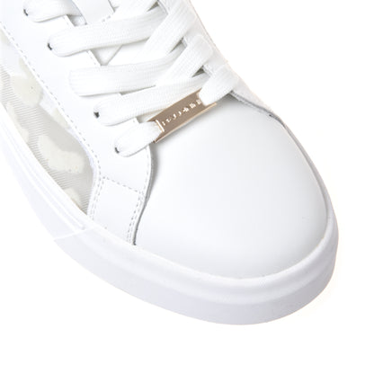 Sneaker en dentelle et cuir blanc