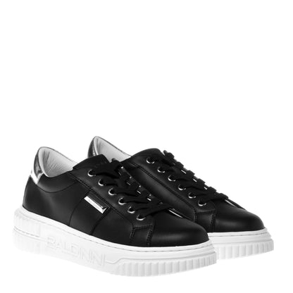 Dark brown leather sneakers