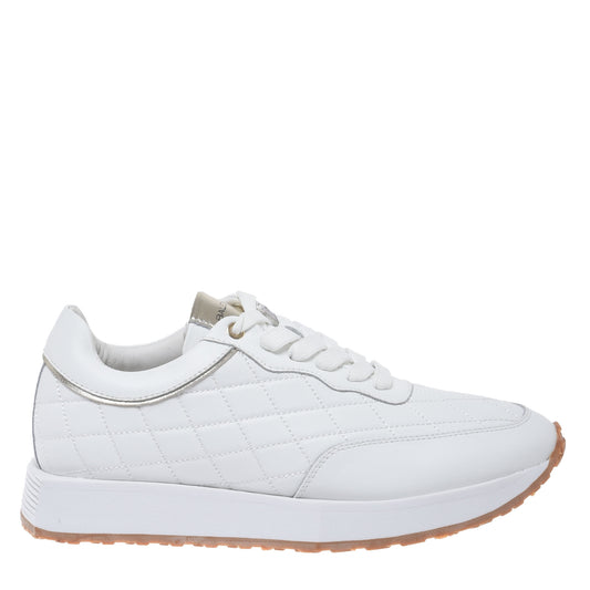 Quilted white leather sneaker