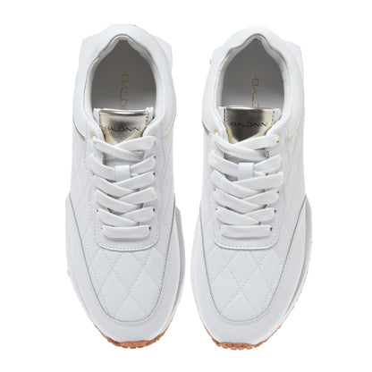 Sneaker in pelle trapuntata bianca