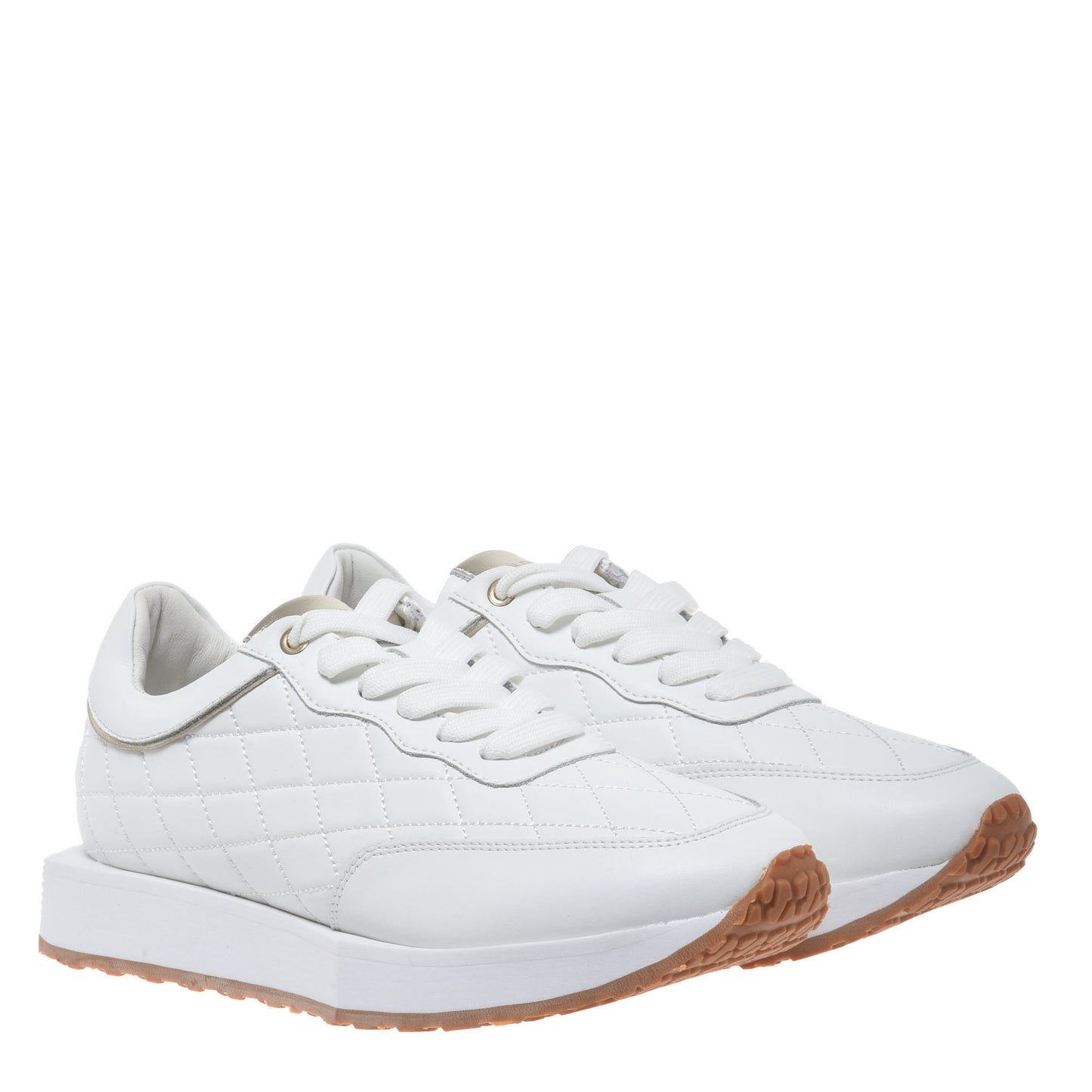Sneaker in pelle trapuntata bianca