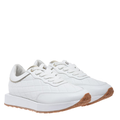 Sneaker in pelle trapuntata bianca