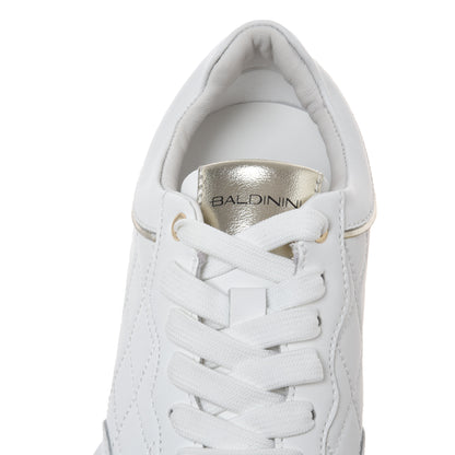 Sneaker in pelle trapuntata bianca