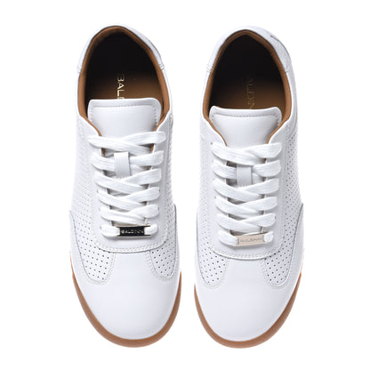 White perforated leather sneakers
