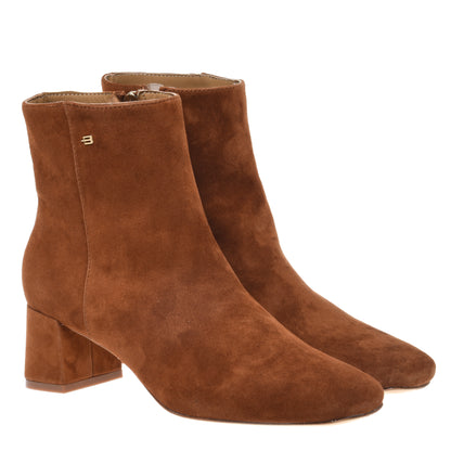 Brown suede ankle boot