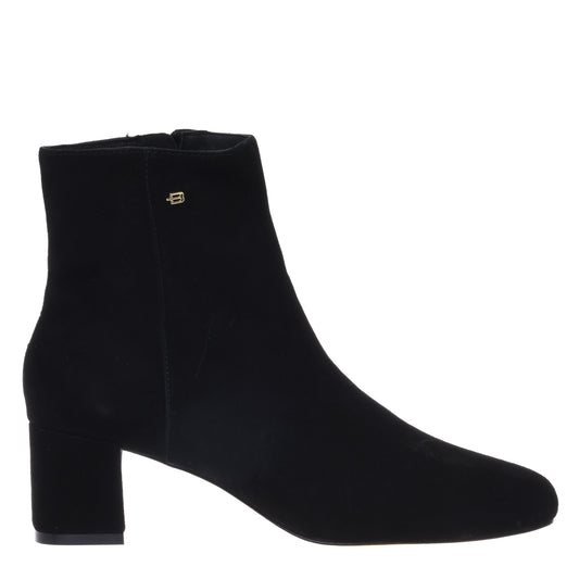 Black leather ankle boot