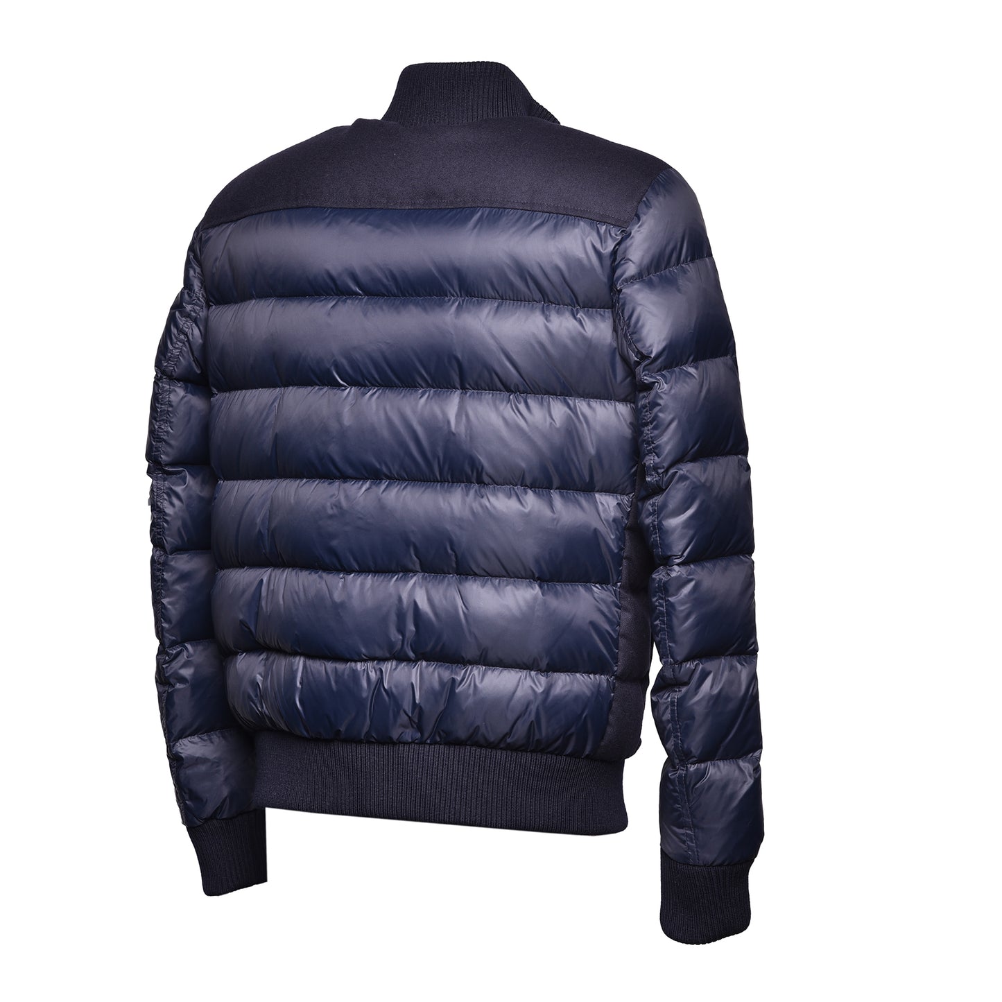 Blouson bomber en flanelle et nylon bleu marine