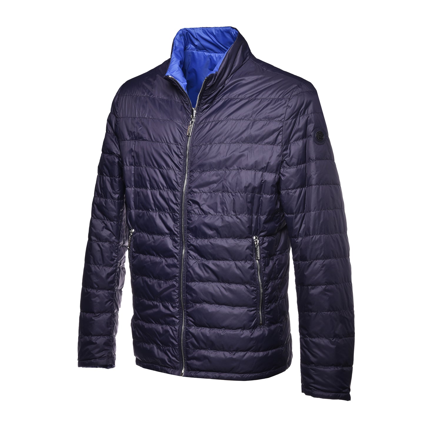 Bomber en nylon bleu marine et cobalt