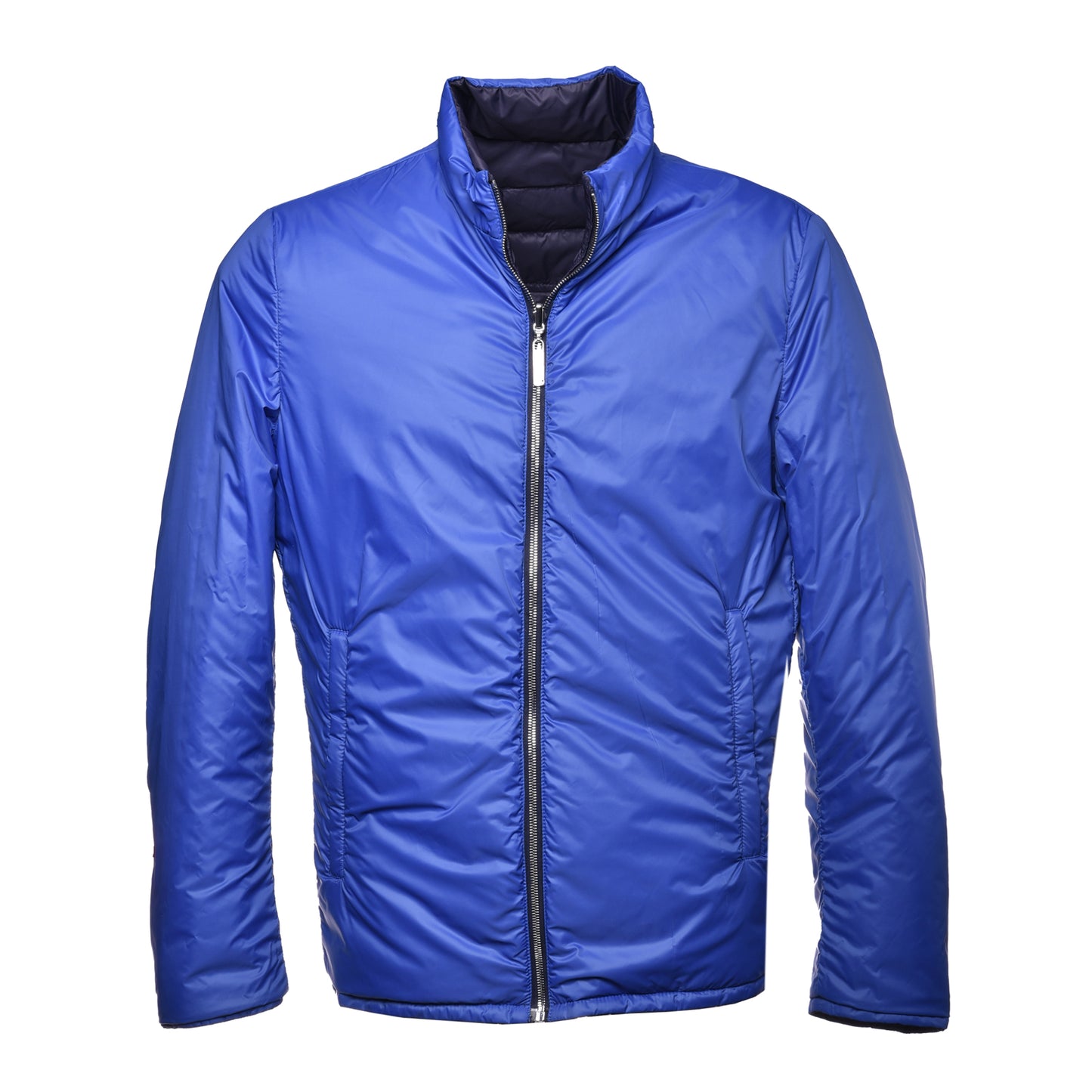 Bomber en nylon bleu marine et cobalt