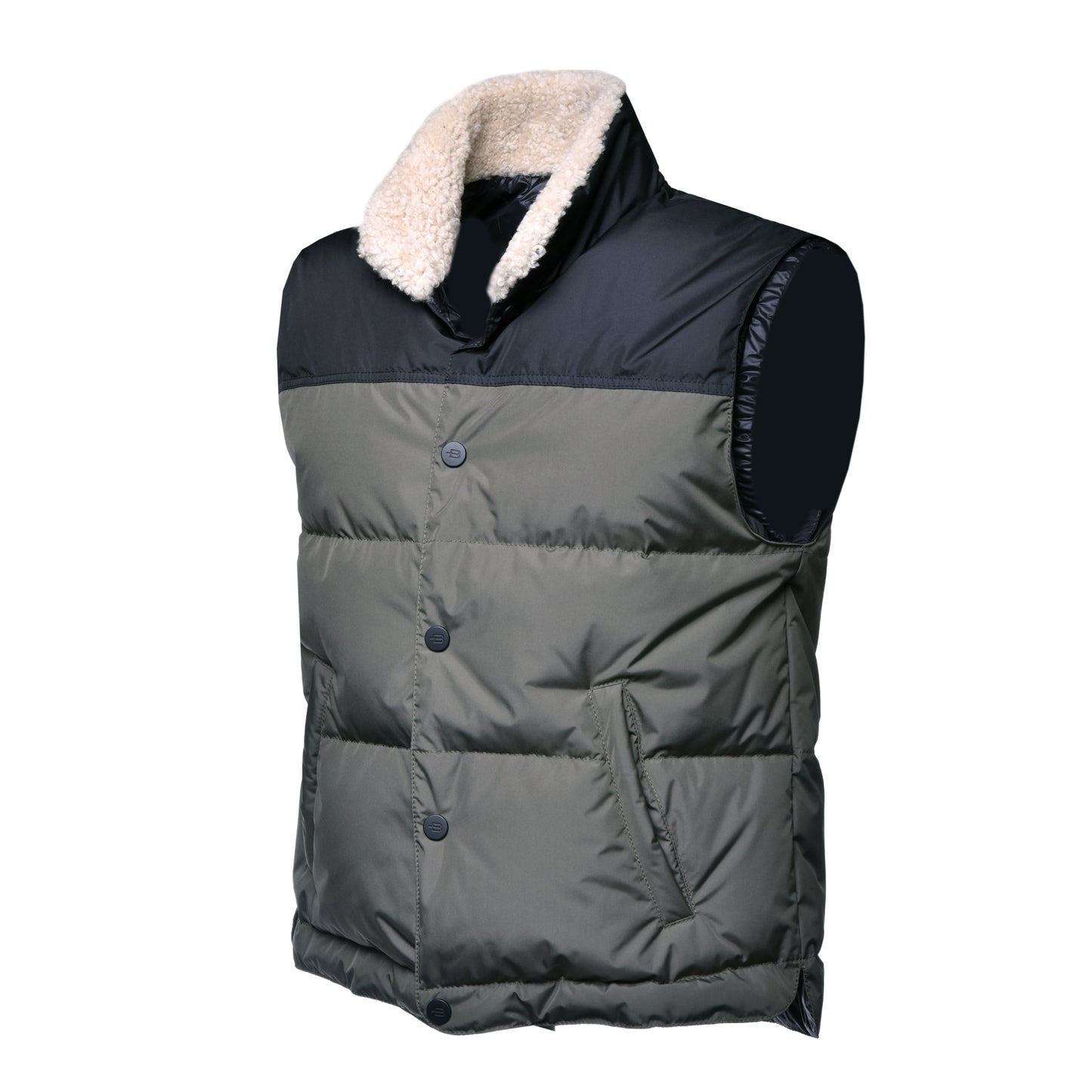 Blouson sans manches à carreaux verts et noirs
