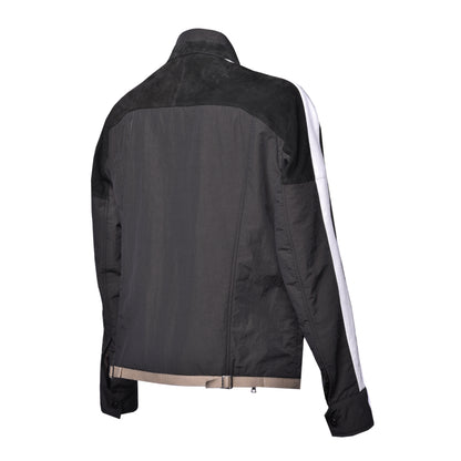 Veste vert foncé en tissu et daim