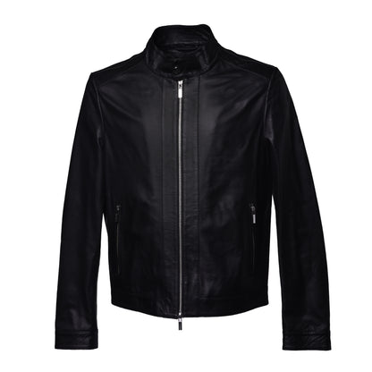 Veste en cuir noir