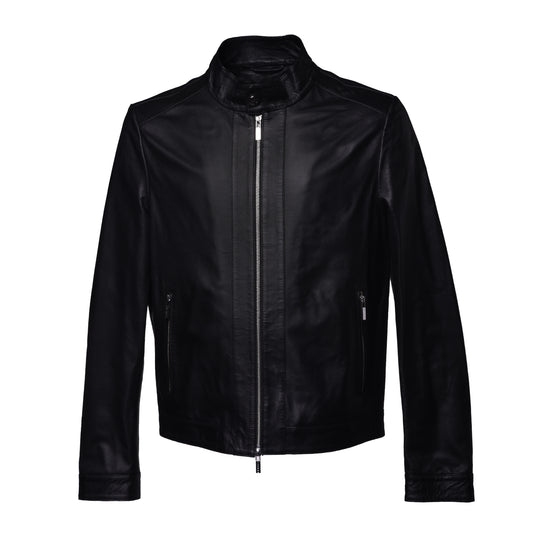 Veste en cuir noir