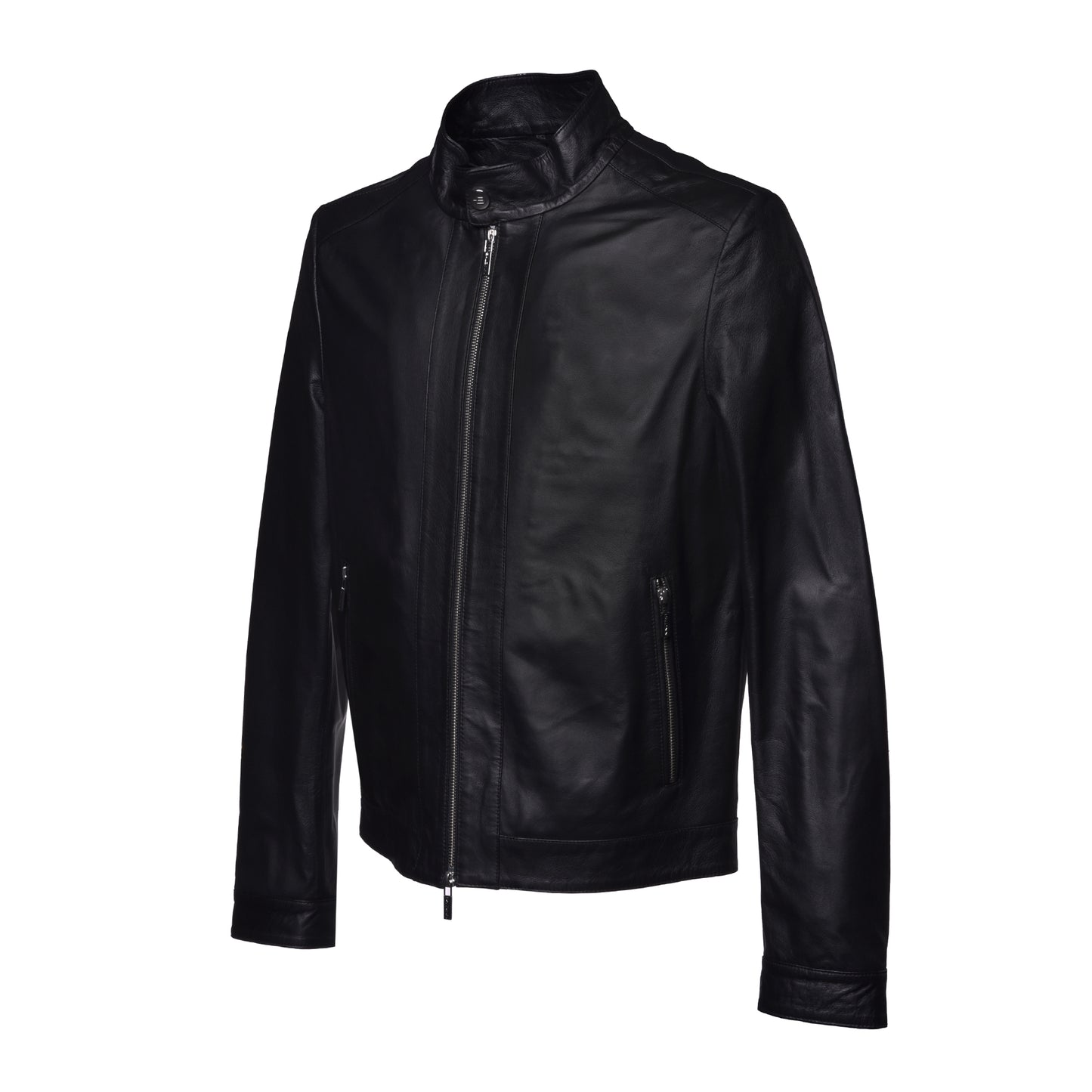 Veste en cuir noir