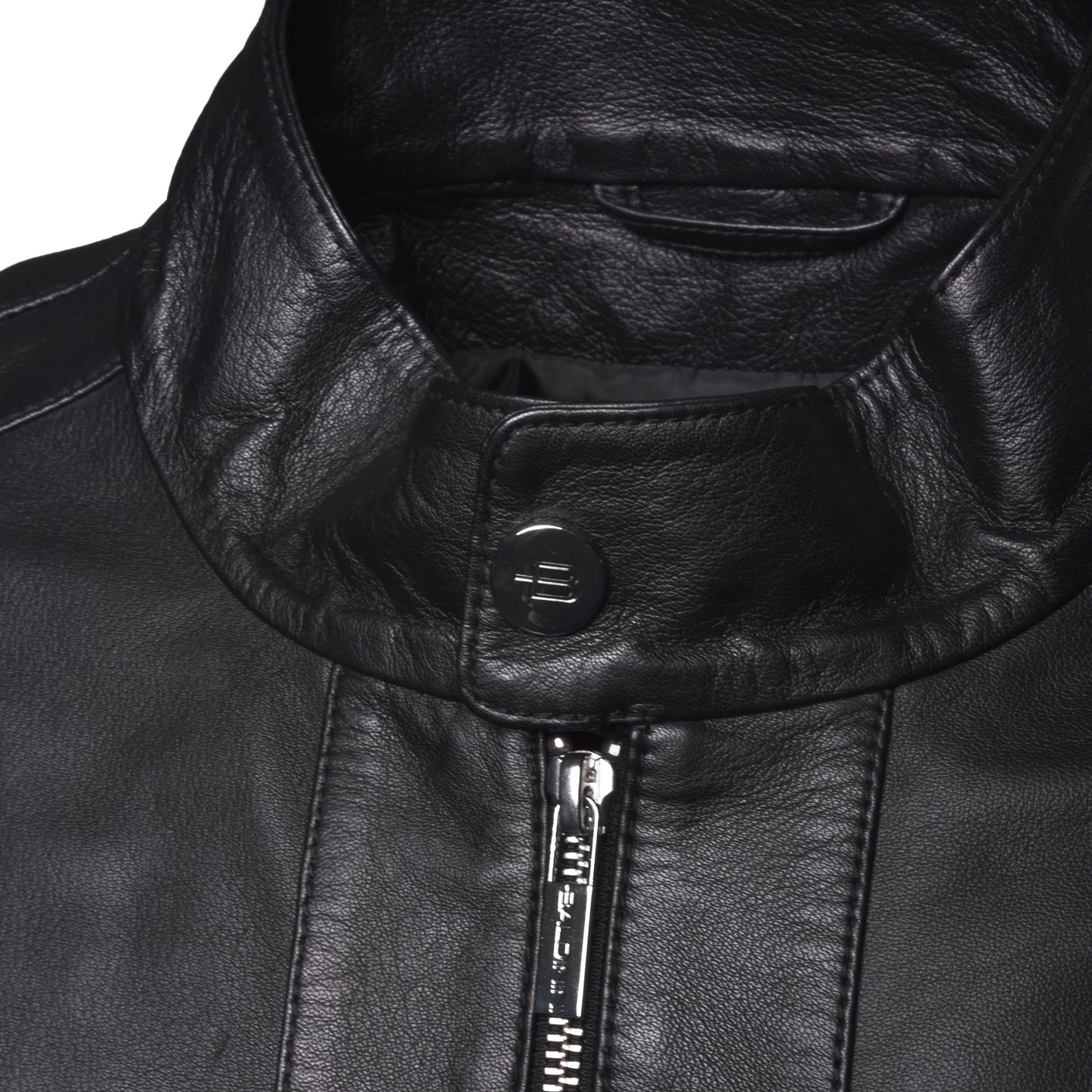 Veste en cuir noir