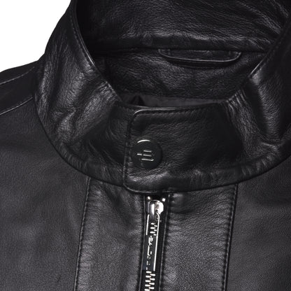 Veste en cuir noir