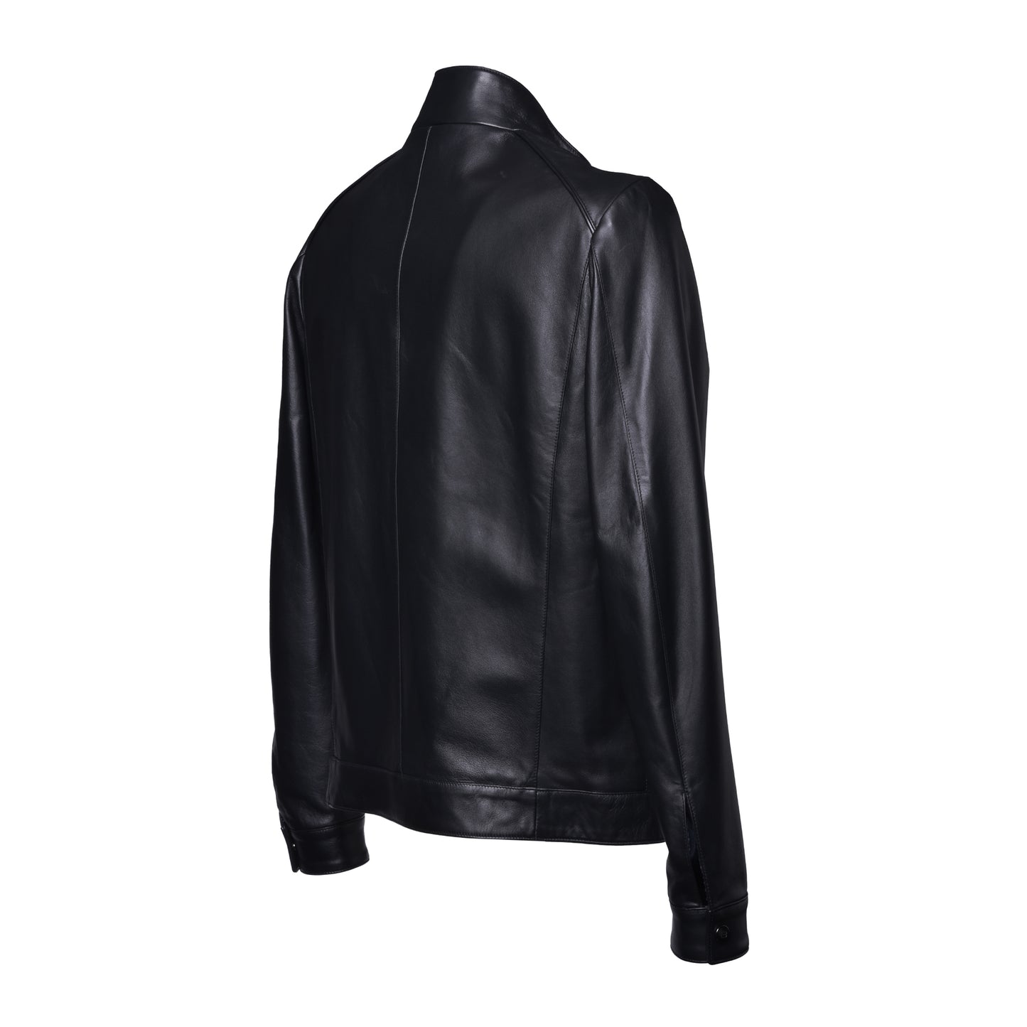Veste en cuir bleue