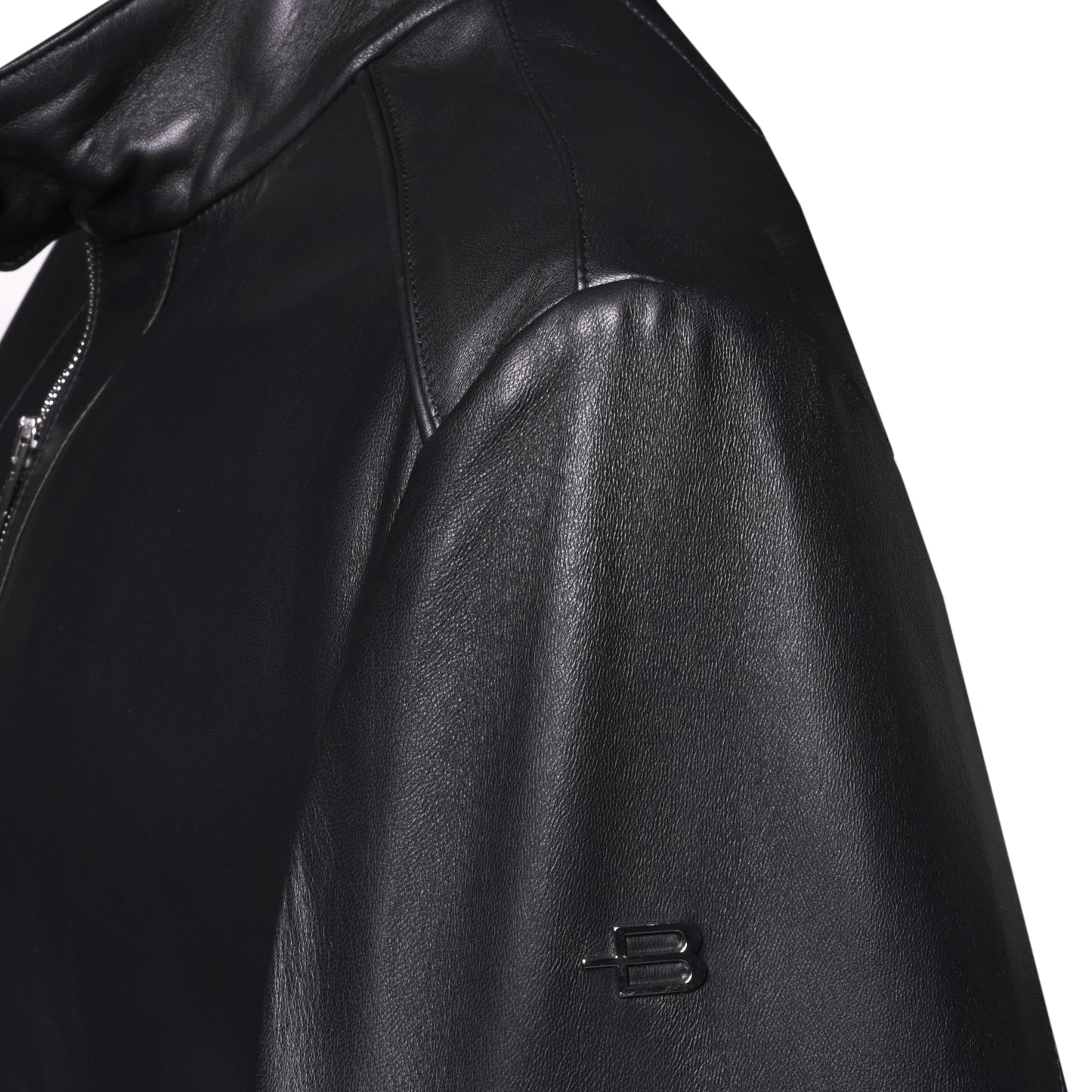 Veste en cuir bleue