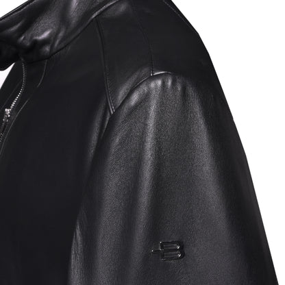 Veste en cuir bleue