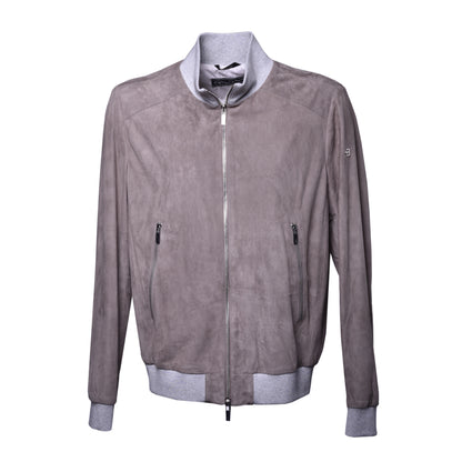 Veste en daim taupe