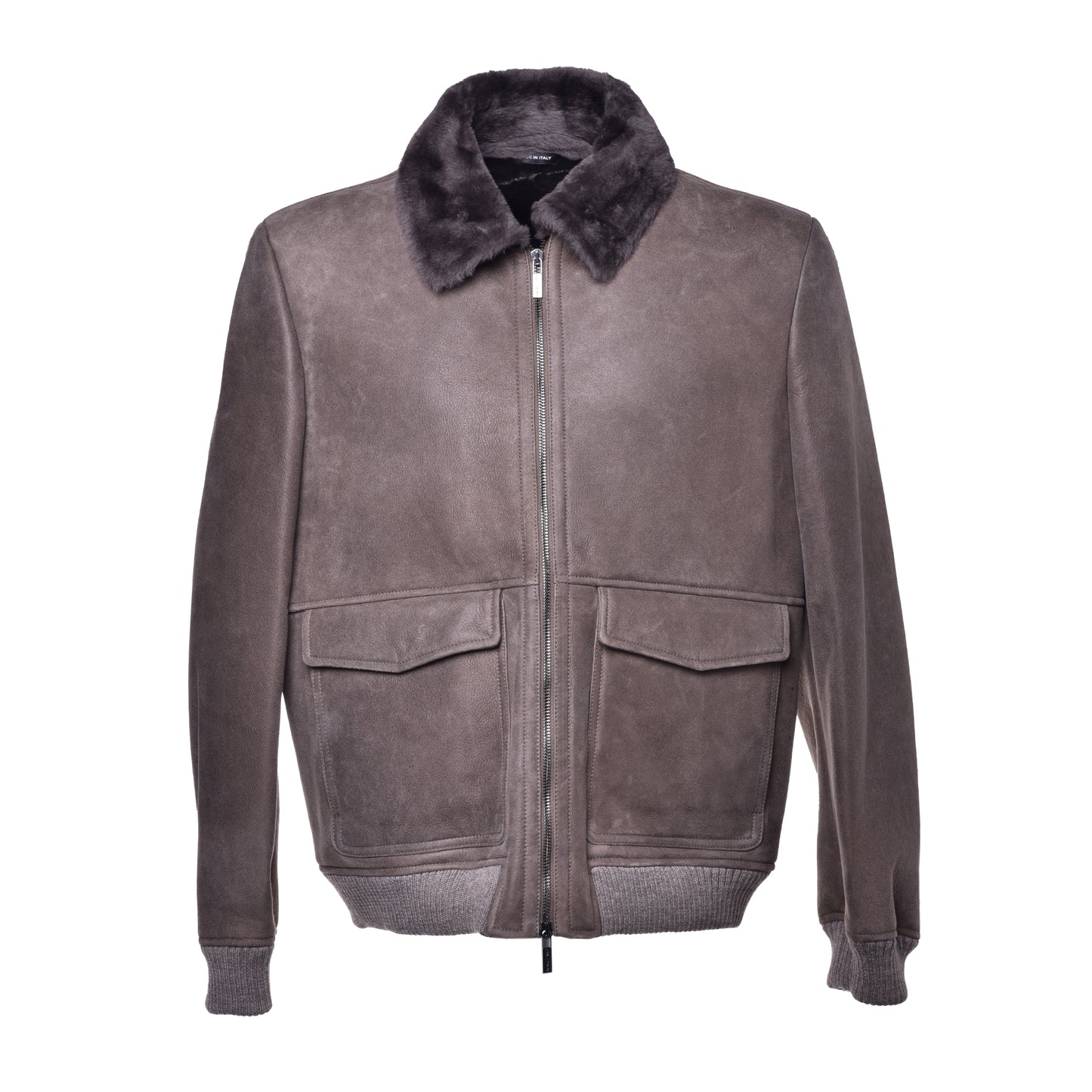 Veste en mouton taupe