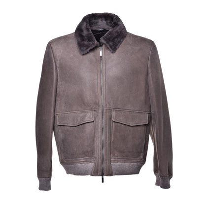 Veste en mouton taupe