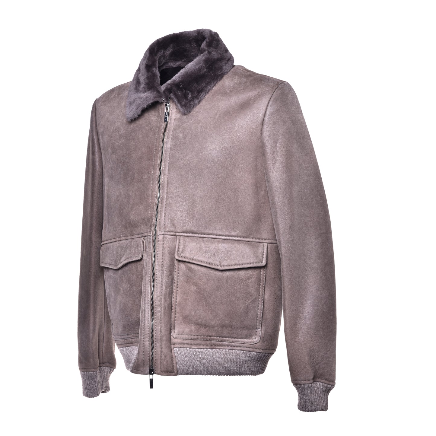 Veste en mouton taupe